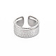 304 anillo de puño abierto martillado de acero inoxidable para mujer RJEW-S405-221P-1