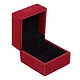正方形の結婚式の赤いベルベットの指輪ボックス ギフト ボックス  5x5.5x4.5cm X-VBOX-D001-09C-3