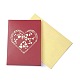 Прямоугольник 3d сердце всплывающее бумажная открытка AJEW-A008-07-2