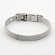 Unisex de moda 304 brazaletes de pulseras banda reloj de acero inoxidable BJEW-F065F-01-1
