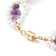 Bracelet en perles d'améthyste naturelle et perles de coquillages BJEW-TA00029-01-4