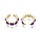 Brass Enamel Cuff Earrings EJEW-R114-027-NF-3