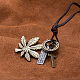 Регулируемые мужские подвески из цинкового сплава и ожерелья лариат с кожаным шнуром NJEW-BB16012-A-5