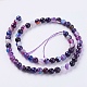 Faceted Round Dyed Natural Striped Agate/Banded Agate Beads Strands G-G581-6mm-M-2