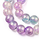 Chapelets de perles en verre craquelé peint X1-DGLA-R053-03J-3