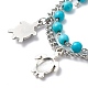 Synthetic Turquoise Beads Multi-strand Bracelets BJEW-JB08753-3