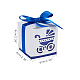 Cochecito hueco bb coche carro caja de dulces regalos de banquete de boda con cintas CON-BC0004-97E-4