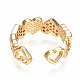 Brass Micro Pave Clear Cubic Zirconia Cuff Rings RJEW-N035-013-NF-4