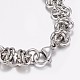 304 Stainless Steel Byzantine Chain Bracelets BJEW-I238-05P-3