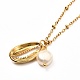 Collier pendentif coquillage cauri et perle naturelle pour adolescente femme NJEW-JN03717-02-6