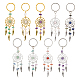 Nbeads 20Pcs 2 Style Woven Net/Web with Feather Alloy Pendant Keychain KEYC-NB0001-70-1