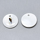 Natürliche weiße Muschel Perlmutt Muschel Charms SSHEL-N036-052I-2