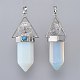 Natural & Synthetic Mixed Gemstone Pointed Big Pendants G-L520-L-2