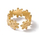 Placage ionique (ip) 304 anneau en acier inoxydable fleur wrap anneau de manchette ouvert pour les femmes RJEW-C045-17G-3