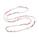 Glass Seed Beaded Elastic Waist Bead Chains NJEW-C00021-3
