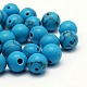 3-Hole Dyed Synthetic Turquoise Round Beads G-N0012-8mm-17B-2