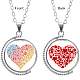 Double-sided Picture Glass Rotatable Pendant Necklaces NJEW-F200-38P-1