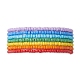 Set di braccialetti con perline di vetro stile arcobaleno da 7 pezzo per donna BJEW-JB10065-01-1