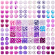 Ph pandahall 600 Uds cuentas de vidrio púrpura 8mm 24 estilos cuentas pintadas transparentes espaciador redondo cuentas sueltas cuentas artesanales para pulseras de la amistad GLAA-PH0002-47C-1