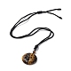 Natürliche Tigerauge-Lebensbaum-Anhänger-Halskette mit Nylonseil NJEW-H009-03-07-4