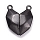 Colgantes divididos en forma de corazón de aleación pintados con aerosol PALLOY-B007-01A-1