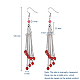 Glass Beads Tassel Earrings EJEW-JE03504-4