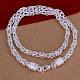Popular Silver Plated Brass Byzantine Chain Necklaces For Men NJEW-BB12688-1