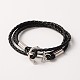 3-Loop Imitation Leather Wrap Bracelets BJEW-J114-01-2