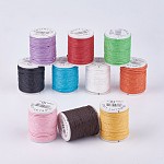 Плетеные вощеные шнуры, разноцветные, 1 мм, около 9.84 ярда (9 м) / рулон, 10 рулон / пакет