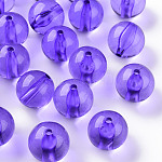 Transparent Acrylic Beads, Round, Blue Violet, 20x19mm, Hole: 3mm, about 111pcs/500g