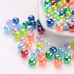 Eco-Friendly Transparent Acrylic Beads, Round, AB Color, Mixed Color, 3mm, Hole: 1.5mm, about 40000pcs/500g