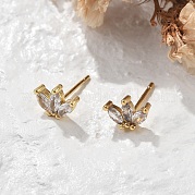 Серьги-гвоздики из циркония EJEW-R016-01G-04