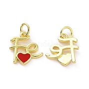 Подвески из латуни с покрытием из эмали KK-C008-18G-02