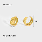 Двухслойные серьги-каффы из нержавеющей стали в форме буквы С HW4701-2