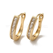 Серьги-кольца из латуни с микропаве из кубического циркония EJEW-L271-02KCG-02