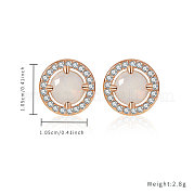 Серьги-гвоздики из нержавеющей стали со стразами UT4699-3