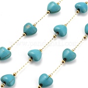 Цепочки из синтетической бирюзы и нержавеющей стали 304 CHS-K021-02G