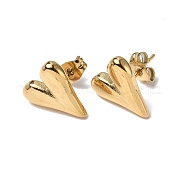 Ion Plating(IP) 304 Stainless Steel Heart Stud Earrings for Women EJEW-F300-09G
