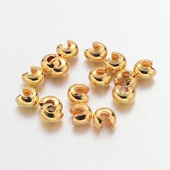 Hierro chafas cubiertas, Sin cadmio y níque y plomo, dorado, 3 mm de diámetro, agujero: 1.2~1.5 mm