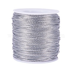 Cordón metálico, plata, 2mm, alrededor de 43.74 yarda (40 m) / rollo