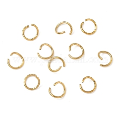 Anneaux ouverts en acier inoxydable 304, ronde, placage ionique (ip), véritable 18k plaqué or, 8x1mm, 18 jauge, diamètre intérieur: 6 mm