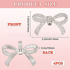 4 шт. украшение для обуви из сплава со стразами&nbsp;AJEW-GF0009-29P