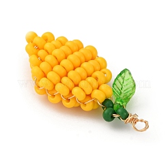 Подвески из стеклянных бусин в форме лимона&nbsp;PALLOY-MZ00787