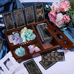 MDF-Aufbewahrungsbox und Ständer für Tarotkarten&nbsp;DIY-WH0687-001