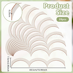 28 pièce de bordure décorative en bois en forme d'éventail&nbsp;AJEW-OC0016-28
