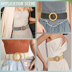 4 шт. 4-цветные плетеные соломенные цепочные ремни с пряжками из полипропиленового пластика&nbsp;AJEW-CY0001-80