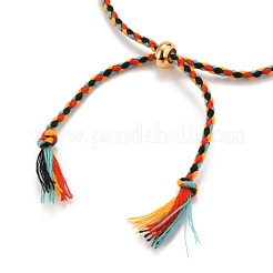 Fabrication de bracelets coulissants en cordons de coton tressés réglables&nbsp;BJEW-JB05743-03