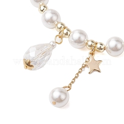 Braccialetti elasticizzati con perline di conchiglia rotonde da 8 mm&nbsp;BJEW-JB10616