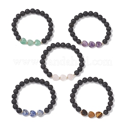 Браслеты из натуральных смешанных драгоценных камней для женщин&nbsp;BJEW-JB13204