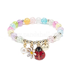 Set di braccialetti elasticizzati con perline rotonde in acrilico stile 8 pz&nbsp;BJEW-JB08983